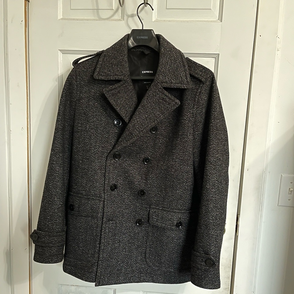 Express Charcoal Wool Water Resistant Pea Coat